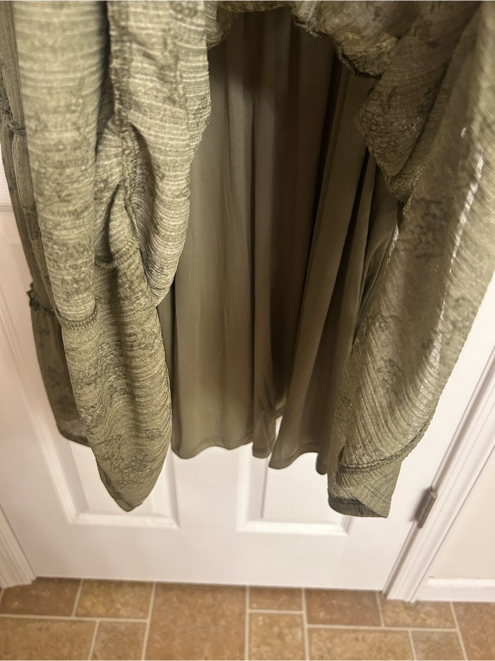 torrid Olive Green Floral Mini Flutter-Sleeve Tiered Rayon-Blend Dress Size 12 - Picture 7 of 11
